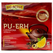 Herbata - BIO-ACTIVE Big-Active Pu-Erh Herbata czerwona o smaku cytrynowym 72 g (40 torebek) - miniaturka - grafika 1