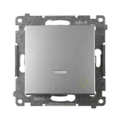 Wyłączniki światła i elektryczne - Simon Przycisk dzwonek podświetlany 54 srebrny - miniaturka - grafika 1