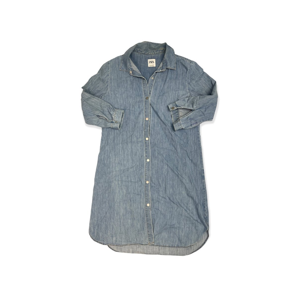 Jeansowa sukienka damska rękaw 3/4 ZARA S