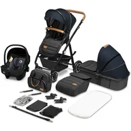 Wózki dziecięce - Lionelo Wózek Wózek wielofunkcyjny AMBER 2 w 1 spacerówka + gondola + torba + akcesoria granatowy LO-AMBER BLUE NAVY 2w1 - miniaturka - grafika 1