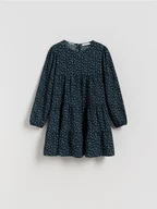 Sukienki i spódniczki dla dziewczynek - Reserved - Wzorzysta sukienka - granatowy - miniaturka - grafika 1