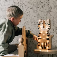Lampy pozostałe - Drewniana Lampka Tygrys - Widoczne Drewno - miniaturka - grafika 1