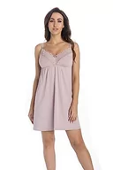 Piżamy damskie - Damska koszula nocna do karmienia Wiskoza Kwiatowa Koronka Nanni Teyli Brązowa Rozmiar XS, Brązowy - miniaturka - grafika 1