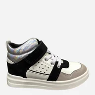 Buty dla dziewczynek - Trzewiki dziecięce dla dziewczynki Primigi 6865122 30 Białe z czarnym i szarym (8050165565687) - miniaturka - grafika 1