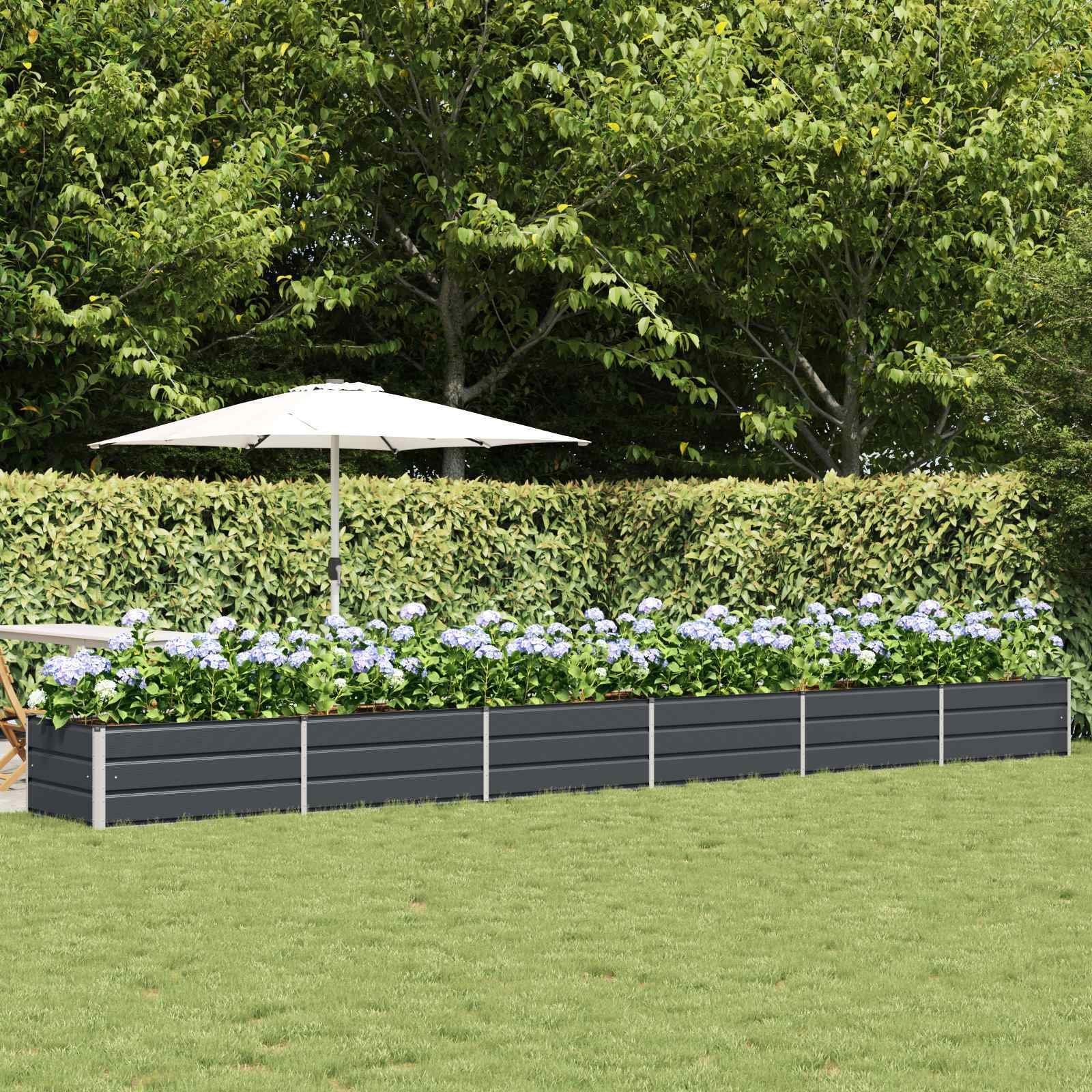vidaXL Donica Antracyt 600 x 80 x 45 cm Stal