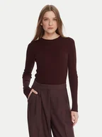 Swetry damskie - Kontatto Sweter 3M0809C Brązowy Slim Fit - miniaturka - grafika 1