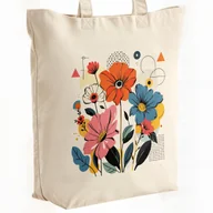 Torby i wózki na zakupy - Torba bawełniana premium na zakupy Motyw Kwiatów Kwiaty Abstrakcja Prezent - miniaturka - grafika 1
