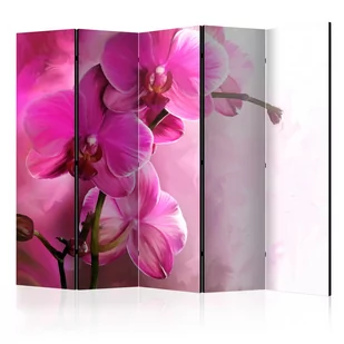 Parawan 5-częściowy - Różowa orchidea II [Room Dividers] (rozmiar 225x172) - Parawany - miniaturka - grafika 1