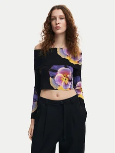 Desigual Bluzka Pansee Lacroix 24WWTK92 Czarny Slim Fit - Bluzki damskie - miniaturka - grafika 1