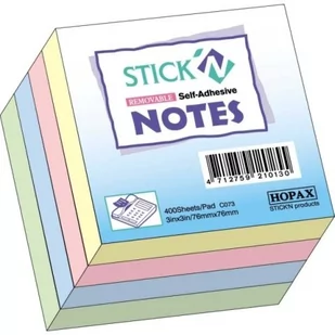 Hopax Notes samoprzylepny 76 mm x 76 mm mix 4 kolory pastel - Notesy i bloczki - miniaturka - grafika 2