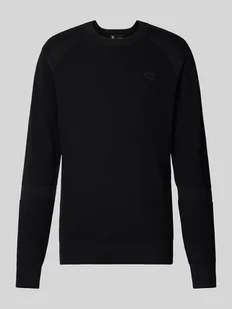 Sweter z dzianiny z wyhaftowanym logo - Swetry męskie - miniaturka - grafika 1