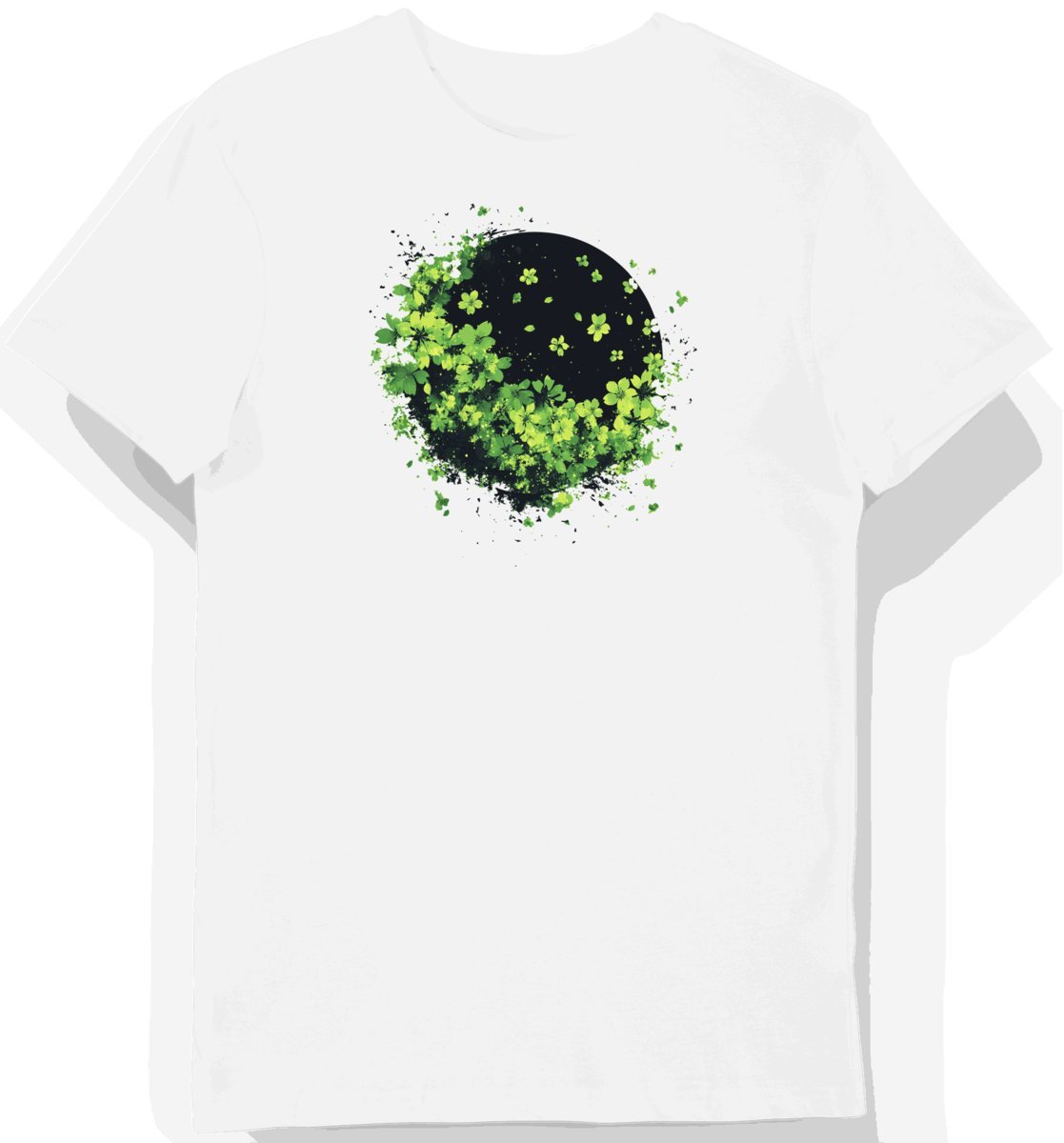 Koszulka męska biała z nadrukiem japońskiego kwiatu sakury XL