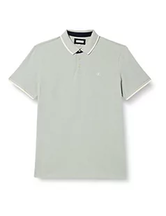 TOM TAILOR Męska koszulka polo z wyszywanym logo, 30898 - Ice Blue Offwhite Two Tone, XL - Koszulki męskie - miniaturka - grafika 1