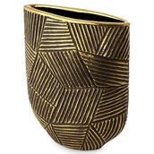 Wazony i flakony - Nowoczesny Wazon Dekoracyjny Ceramiczny Emmi 21X9X28 Złoty - miniaturka - grafika 1