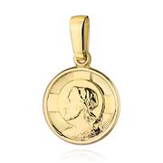 Biżuteria religijna - Medalik złoty okrągły z wizerunkiem Jezusa duży - miniaturka - grafika 1