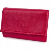 Etui na klucze - Etui Portfel Na Klucze Kluczyki Pieniądze Karty Skóra Naturalna Czerwone - miniaturka - grafika 1