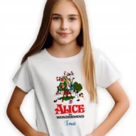 Koszulki męskie - KOSZULKA BIAŁA DZIECIĘCA Na Prezent ALICJA W KRAINIE CZARÓW IMIĘ Wzory 86 - miniaturka - grafika 1