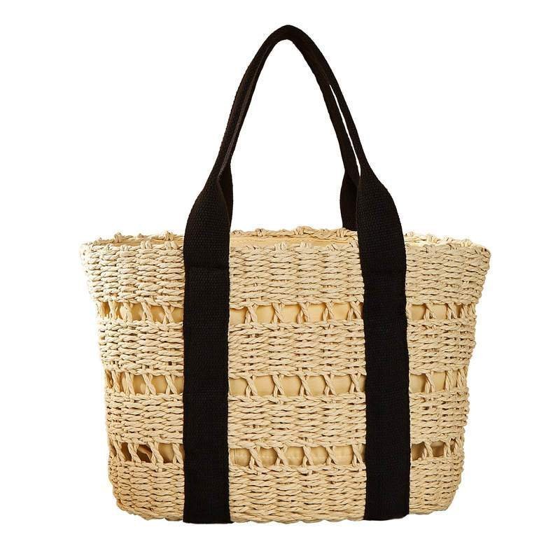 TORBA damska DUŻA SŁOMIANA pleciona plażowa KOSZYK shopper na lato