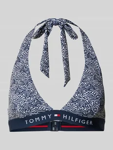 Top bikini z wyhaftowanym logo na pasku pod biustem - Stroje kąpielowe - miniaturka - grafika 1