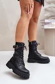 Botki damskie - Ocieplane Botki Workery Z Klamrą Big Star OO274137 Czarne-36 - miniaturka - grafika 1