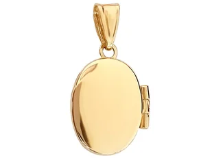 Zawieszka złota 585 owalne puzderko bez kamieni do łańcuszka na fotografię - Wisiorki - miniaturka - grafika 1