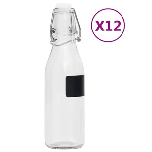 vidaXL vidaXL Szklane butelki okrągłe z zamknięciem pałąkowym 12 szt 250 ml 150710 - Pojemniki kuchenne - miniaturka - grafika 3