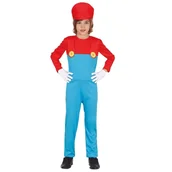 Stroje karnawałowe - STRÓJ KOMBINEZON SUPER MARIO CZERWONO-NIEBIESKI 110-115 - miniaturka - grafika 1