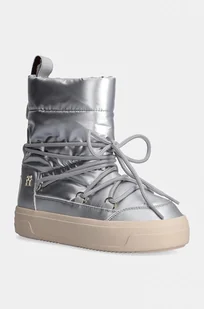 Tommy Hilfiger śniegowce LACE-UP METALLIC SNOWBOOT kolor srebrny FW0FW08442 - Śniegowce damskie - miniaturka - grafika 1