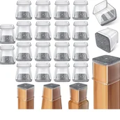 Zawiasy, okucia i inne akcesoria - 24 kwadratowe ochraniacze na nogi krzeseł z filcem redukującym hałas i zapobiegającym zarysowaniom (pasują do: 26-38 mm) - miniaturka - grafika 1