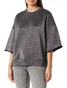 Replay Damska bluza z mieszanki bawełny, srebrna (Silver Lurex 090), L, 090 Silver Lurex, L - Bluzy damskie - miniaturka - grafika 1