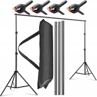Inne akcesoria studyjne - Statyw do Tła Fotograficznego Teł Zestaw do Studia Zaciski Etui 200x200cm - miniaturka - grafika 1