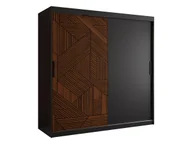 Szafy - Nowoczesna szafa Montik I 180 z szufladami, Czarny Mat / Orzech Ciemny - miniaturka - grafika 1