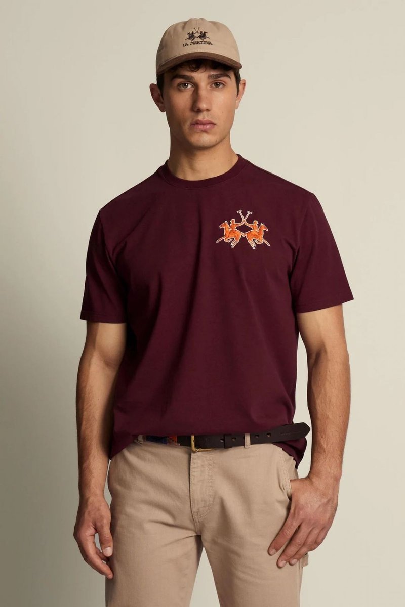 T-shirt męskie la martina mcr008 js409 06046 port royale