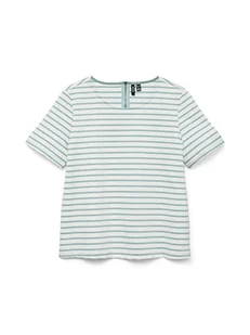 Vero Moda Koszulka w kolorze biało-miętowym - Koszulki i topy damskie - miniaturka - grafika 1