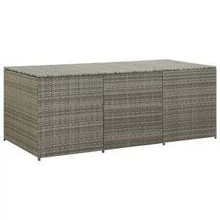 vidaXL Skrzynia ogrodowa z polirattanu, 180 x 90 x 75 cm, szara vidaXL - Pozostałe meble ogrodowe - miniaturka - grafika 1