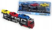 Samochody i pojazdy dla dzieci - Hipo Auto transporter metal z 3 autami pod kloszem - miniaturka - grafika 1