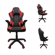 Fotele gamingowe - FOTEL GAMINGOWY OBROTOWY REGULOWANY DLA GRACZA BIUROWY KOMPUTEROWY KG105 CZARNO-CZERWONY - miniaturka - grafika 1