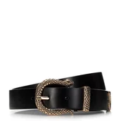 Paski - Damski pasek skórzany z ozdobną szlufką wąski - miniaturka - grafika 1