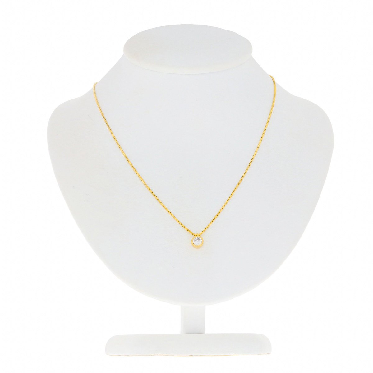 Srebrny pozłacany naszyjnik kółko z cyrkoniami pr. 925