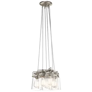 Lampa wisząca Brinley - kolor srebrny, transparentny - KL/BRINLEY6 NI - Lampy sufitowe - miniaturka - grafika 1