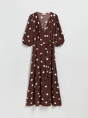 Sukienki - Reserved - Sukienka maxi w groszki - brązowy - miniaturka - grafika 1
