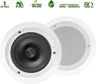 CSSG8 Głośnik sufitowy 1szt 8" - 100W Aluminium one size - Głośniki i kolumny - miniaturka - grafika 1