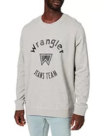 Bluzy męskie - Wrangler Bluza męska Crew Sweat, grigio medio mel, M - miniaturka - grafika 1