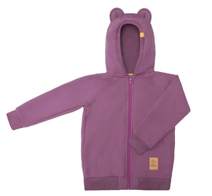 Bluza z uszami misia - ciemny róż - Bluzy i sweterki niemowlęce - miniaturka - grafika 1