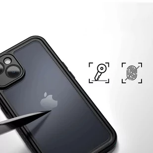 Etui do iPhone 14 wodoodporne pancerne 360 Case Hybrid ochrona aparatu obiektywów IP68 Waterproof czarne - Etui i futerały do telefonów - miniaturka - grafika 4
