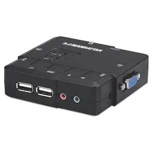 Manhattan Przełącznik KVM 2/1 USB + audio (151252) - Przełączniki KVM - miniaturka - grafika 1