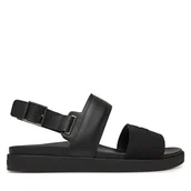Sandały męskie - Sandały Calvin Klein Back Strap W/ Buckle Logo HM0HM01742 Czarny - miniaturka - grafika 1