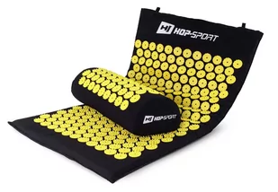 Mata do akupresury z kolcami Hop-Sport z poduszką żółta - Akcesoria do masażu - miniaturka - grafika 1