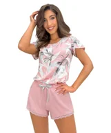 Piżamy damskie - Piżama Evita Short Różowy Xxl - miniaturka - grafika 1
