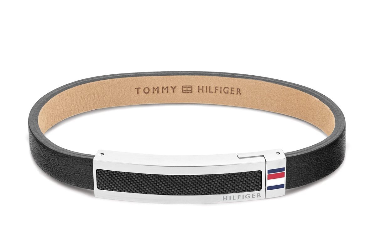 Elegancka Męska Bransoletka Tommy Hilfiger - Czarny, 19 Cm